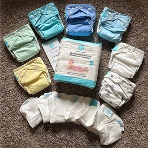 Never Used Charlie Banana Pastel Cloth Diapers & Liners